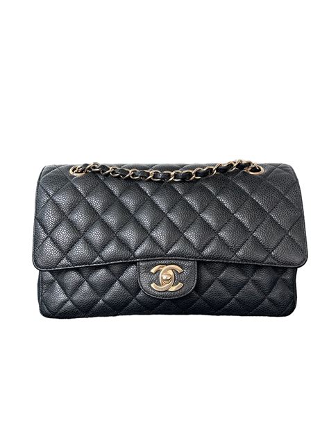 chanel black caviar ghw au|Ready.